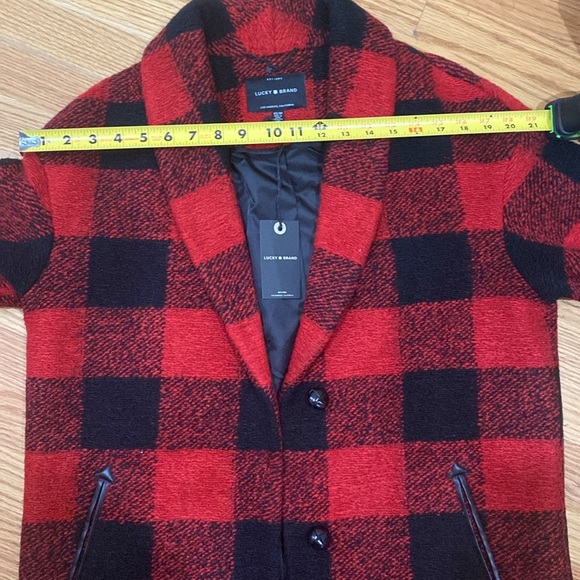 New with tag Lucky Brand Buffalo Plaid red black jacket coat - Picture 13 of 13